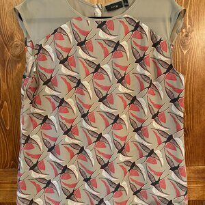 Apt. 9 Flowy Tank Top w/ Sheer Shoulders & Button‑Back Size Large